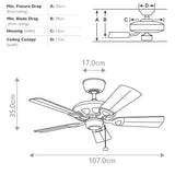 Kevlar 42in Ceiling Fan - Matt White