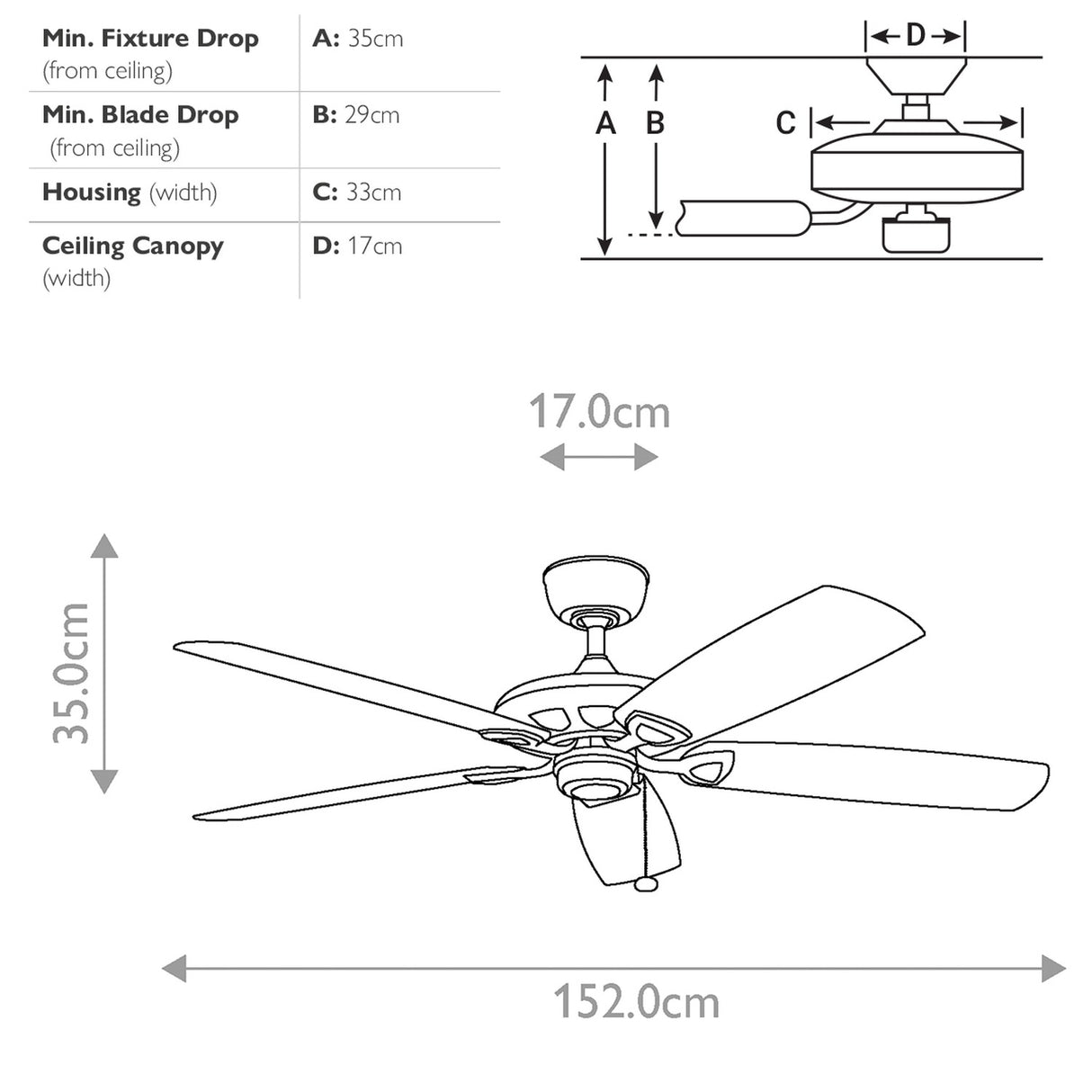 Kevlar 60in Ceiling Fan - Matt White