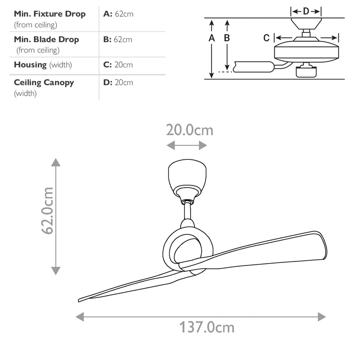 Link 54in Ceiling Fan - Polished Nickel