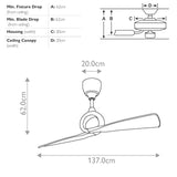 Link 54in Ceiling Fan - Polished Nickel