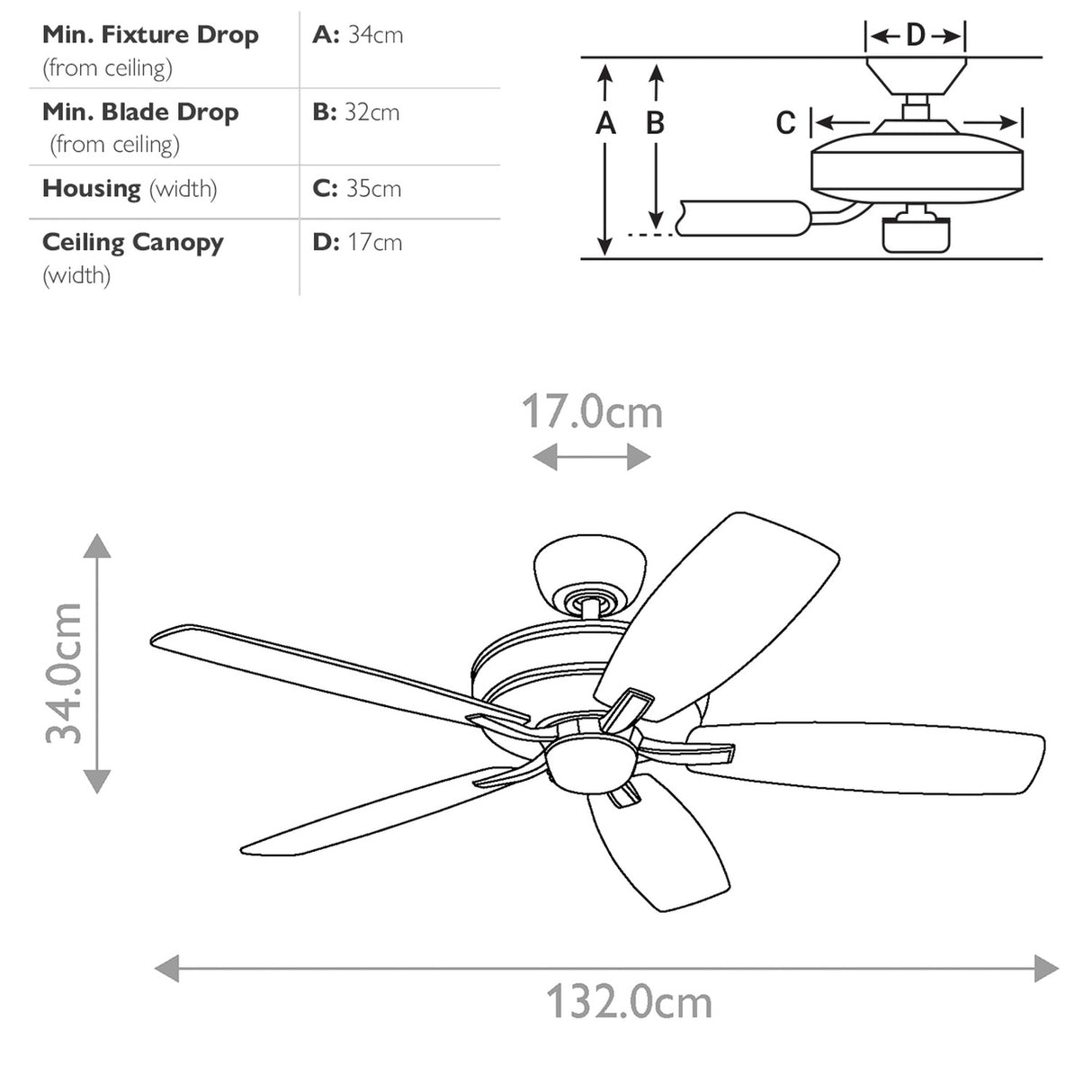 Monarch II 52in Ceiling Fan - Burnished Antique Pewter