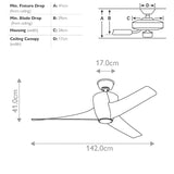Phree 56in Ceiling Fan with Light - White