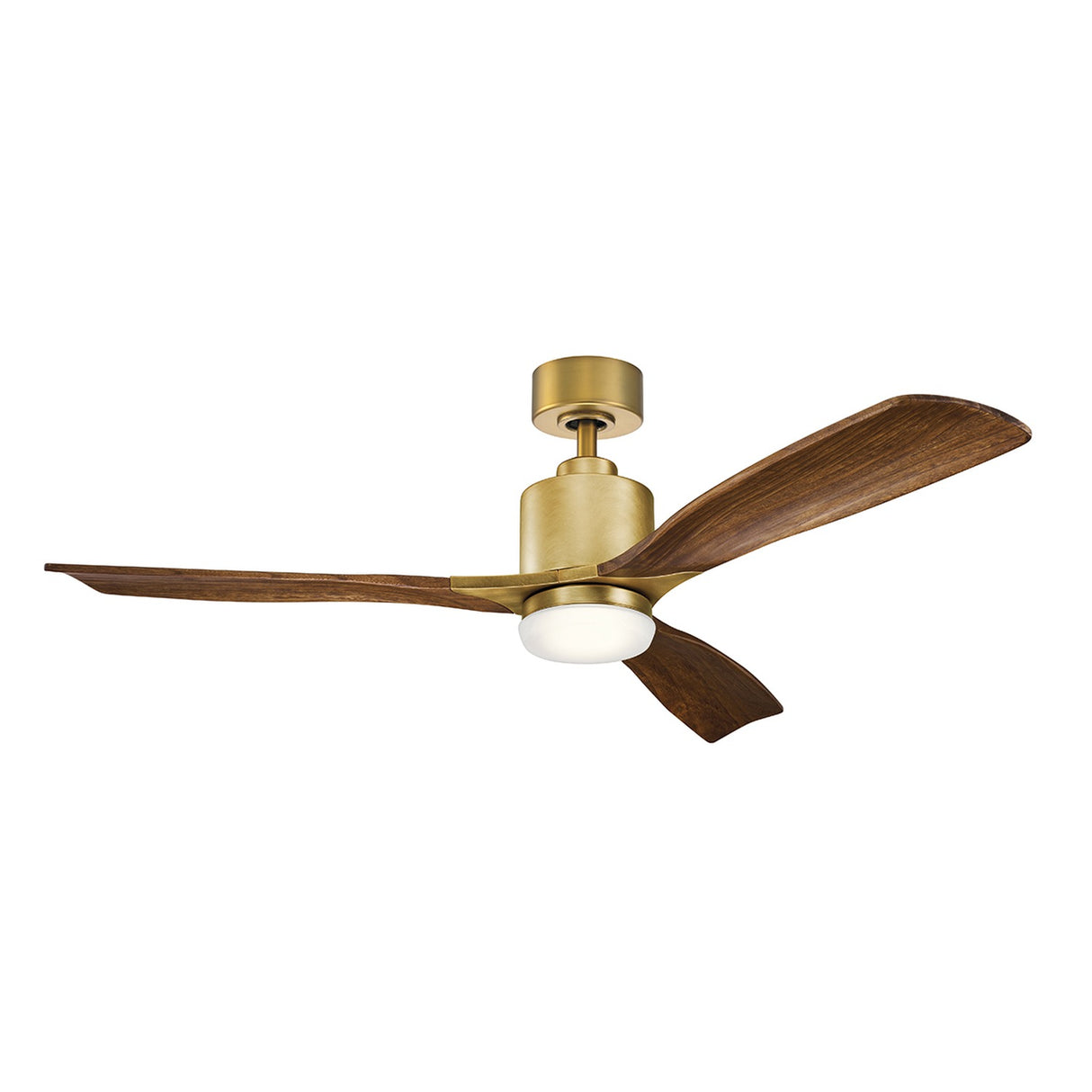 Ridley II 52in Ceiling Fan with Light - Natural Brass