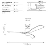 Ridley II 52in Ceiling Fan with Light - Natural Brass
