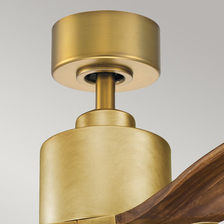 Ridley II 52in Ceiling Fan with Light - Natural Brass