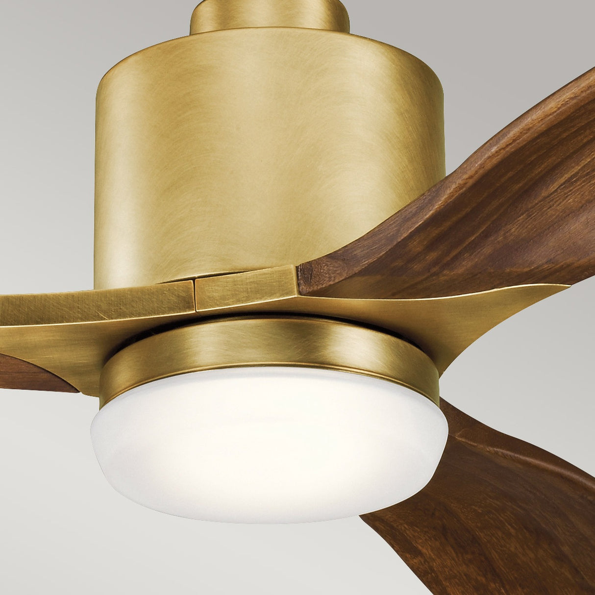 Ridley II 52in Ceiling Fan with Light - Natural Brass