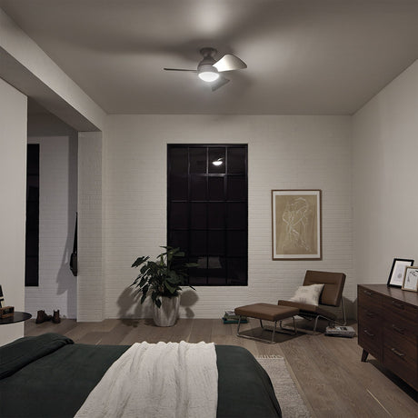 Sola 34in Ceiling Fan with Light - Brushed Nickel