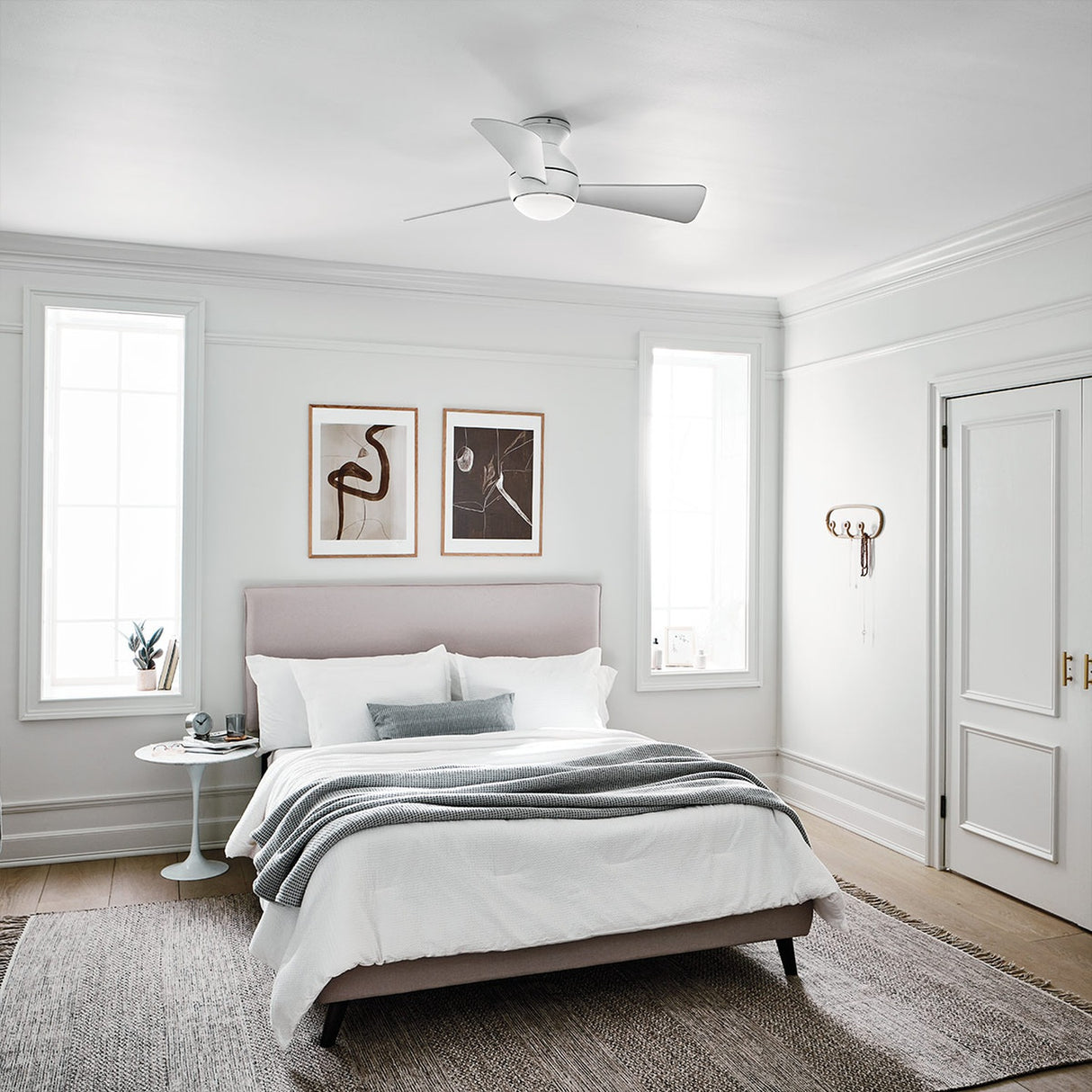 Sola 34in Ceiling Fan with Light - Matt White