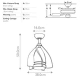 Terna 15in Ceiling Fan with Light - Oil Brushed Bronze