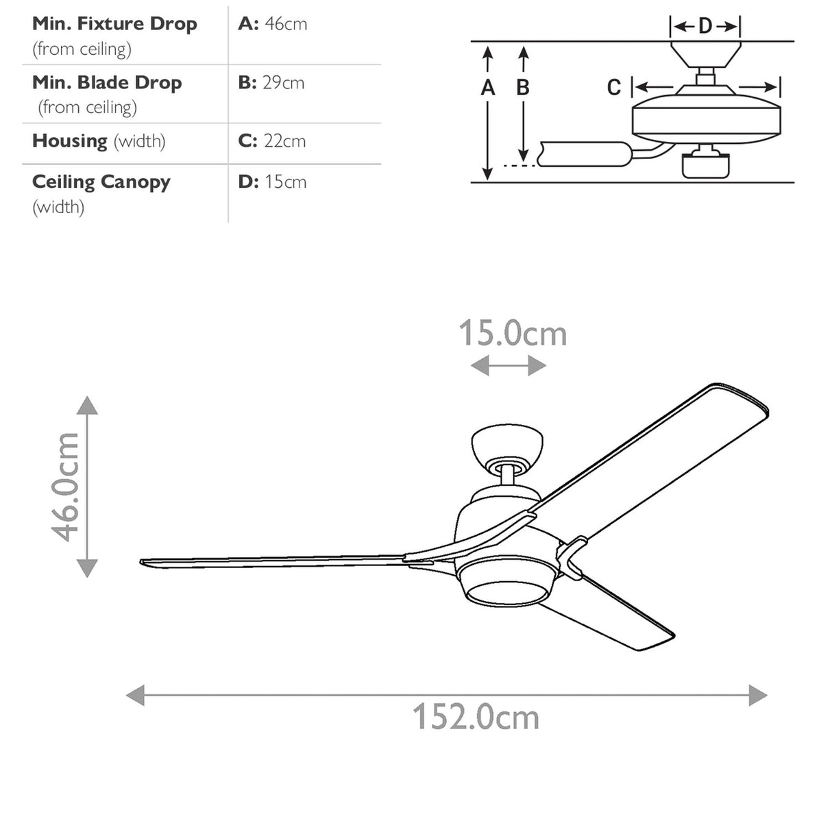 Zeus 60in Ceiling Fan with Light - White