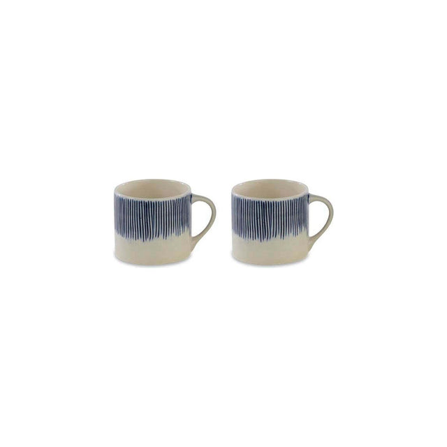 Karuma Small Ceramic Mug - Blue - Set of 2