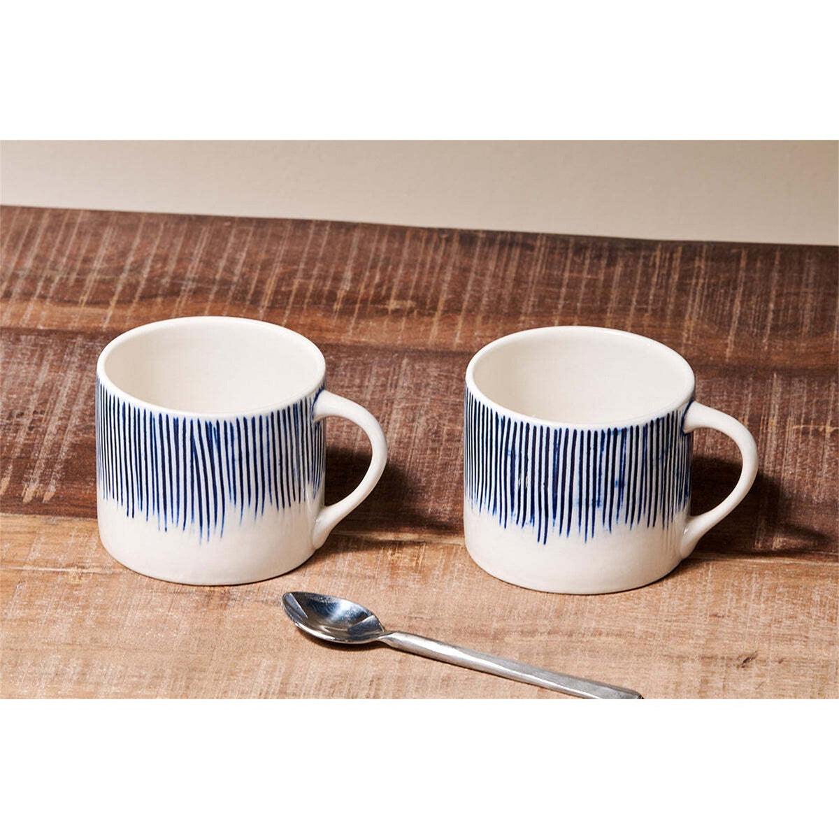 Karuma Small Ceramic Mug - Blue - Set of 2