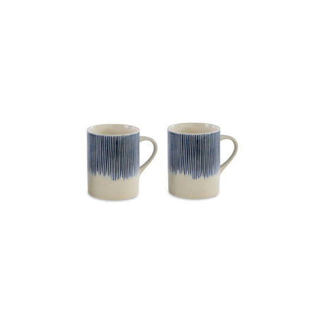 Karuma Large Ceramic Mug - Blue & White - Set of 2