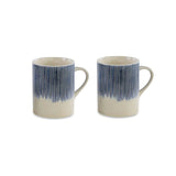 Karuma Large Ceramic Mug - Blue & White - Set of 2