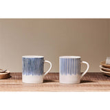 Karuma Large Ceramic Mug - Blue & White - Set of 2