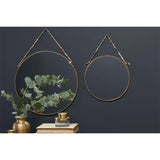 Kiko Round Wall Mirror - Antique Brass