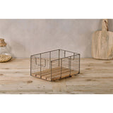 Kochi Iron & Wood Storage Basket - Brown - Set of 2