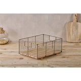 Kochi Iron & Wood Storage Basket - Brown - Set of 2