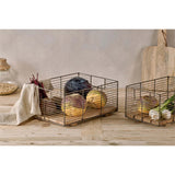 Kochi Iron & Wood Storage Basket - Brown - Set of 2