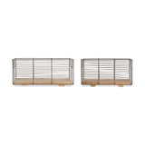 Kochi Iron & Wood Storage Basket - Brown - Set of 2