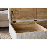 Kiana Cotton & Linen Storage Ottoman - Natural