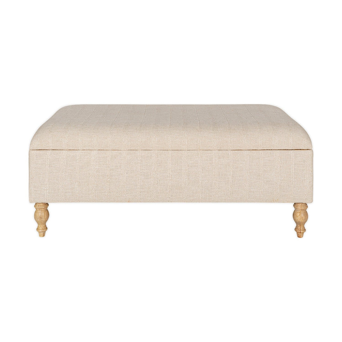 Kiana Cotton & Linen Storage Ottoman - Natural