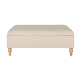 Kiana Cotton & Linen Storage Ottoman - Natural
