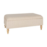 Kiana Cotton & Linen Storage Ottoman - Natural