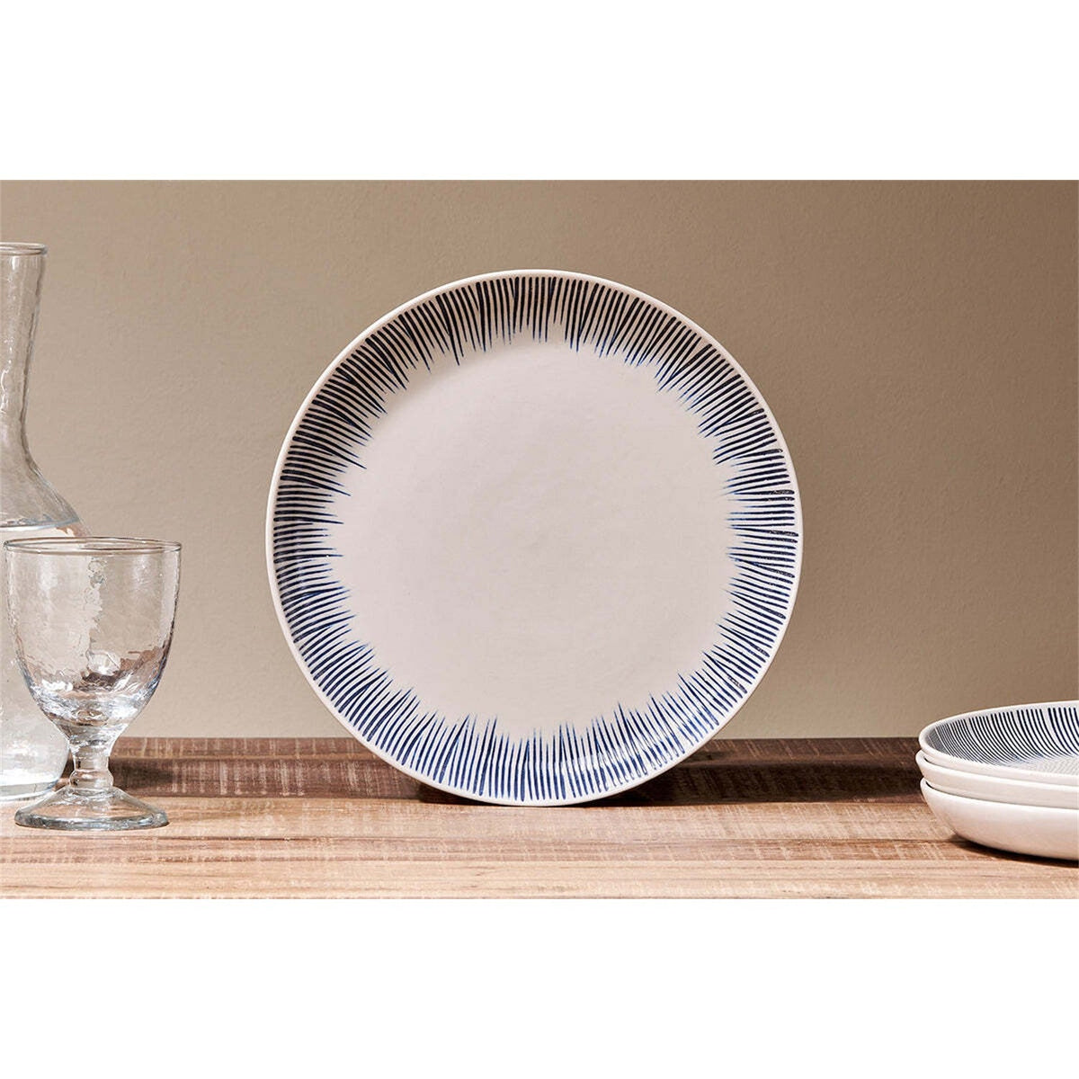 Karuma Ceramic Dinner Plate - Blue & White