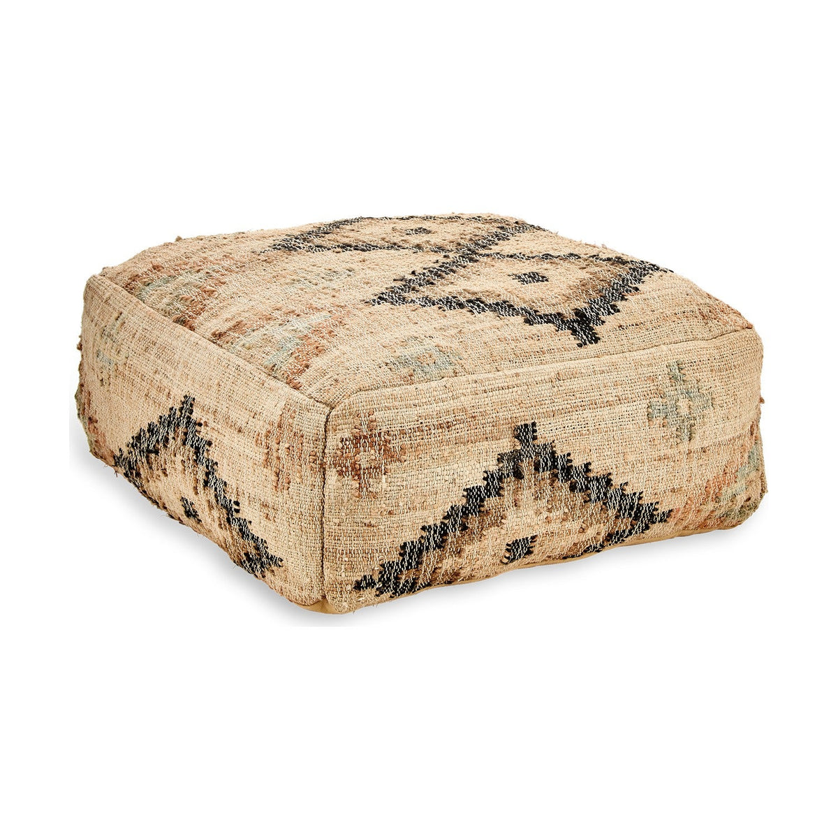 Kesu Hemp Kilim Pouffe - Natural