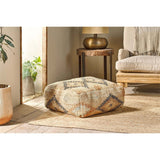 Kesu Hemp Kilim Pouffe - Natural