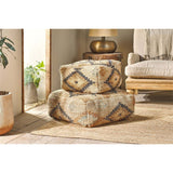 Kesu Hemp Kilim Pouffe - Natural