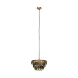 Kagitha Small 3 Light Recycled Glass Chandelier - Green