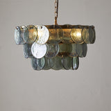 Kagitha Small 3 Light Recycled Glass Chandelier - Green