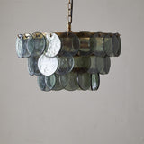 Kagitha Small 3 Light Recycled Glass Chandelier - Green