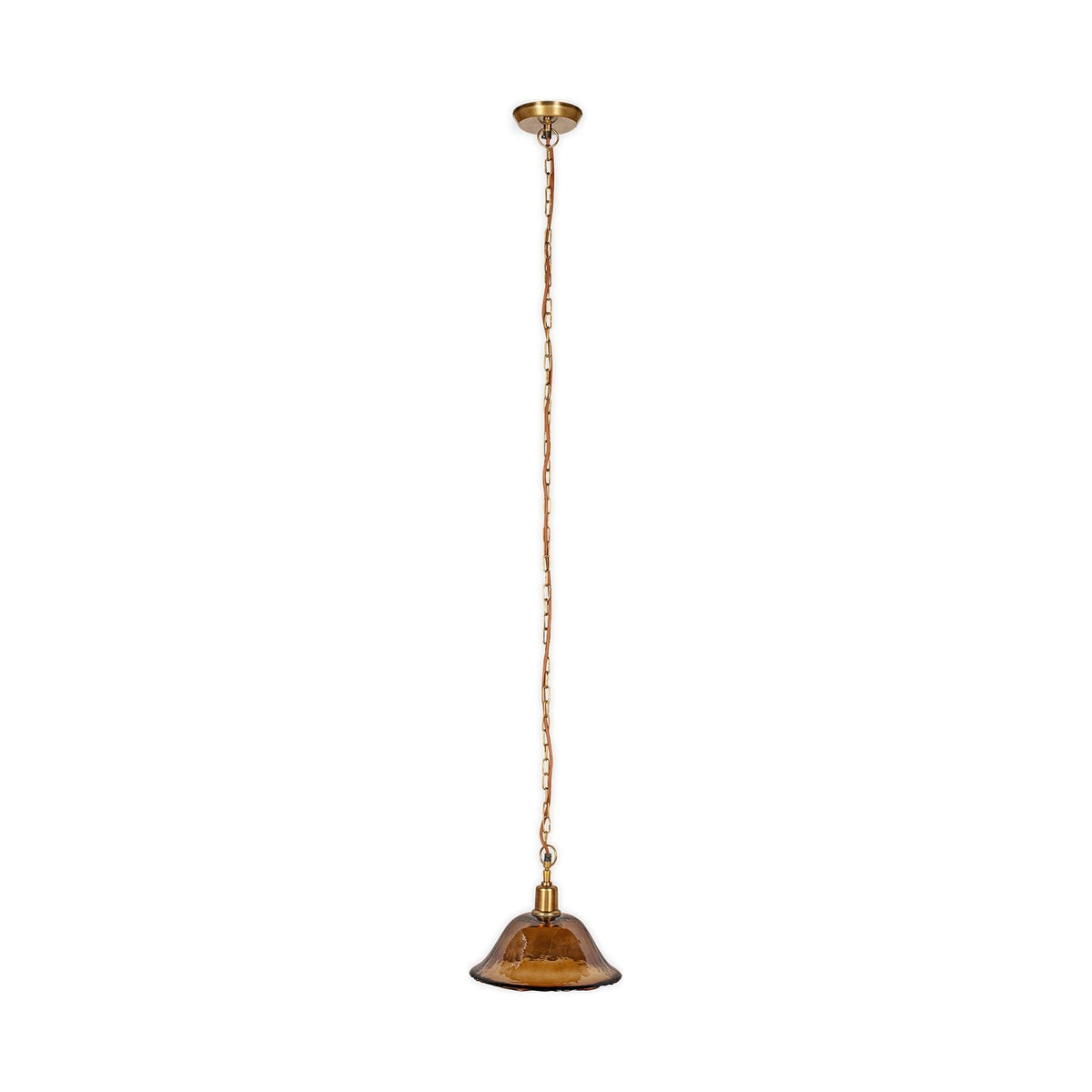 Keju Recycled Glass Pendant Light - Dark Amber