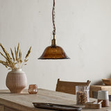 Keju Recycled Glass Pendant Light - Dark Amber