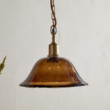 Keju Recycled Glass Pendant Light - Dark Amber
