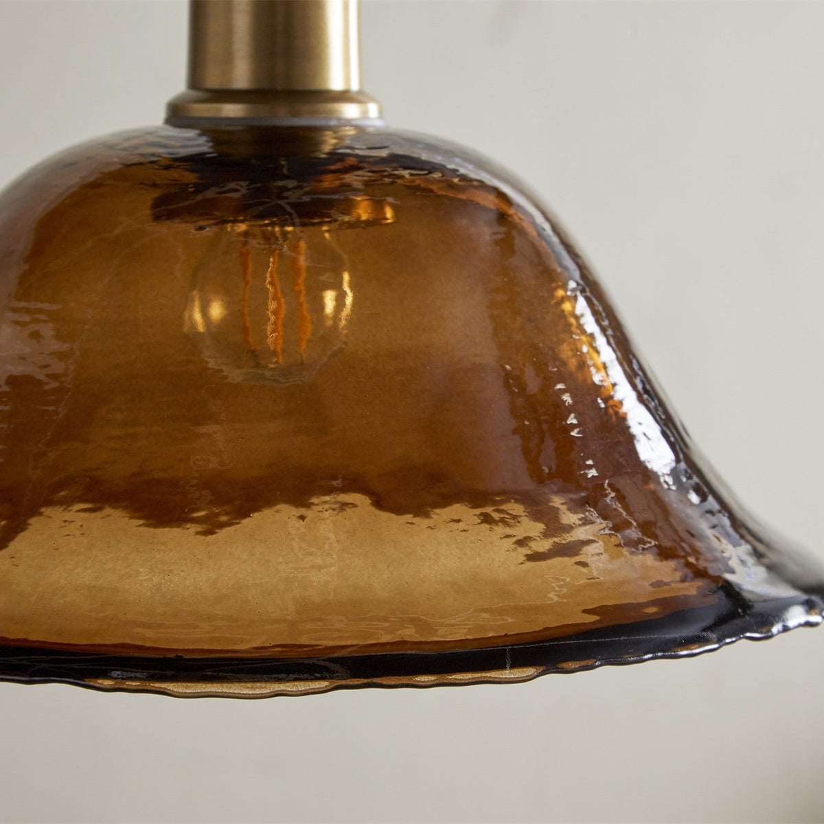 Keju Recycled Glass Pendant Light - Dark Amber