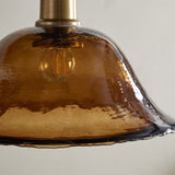 Keju Recycled Glass Pendant Light - Dark Amber