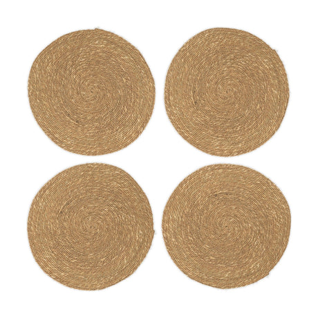 Keso Round Woven Placemats - Brown - Set of 4