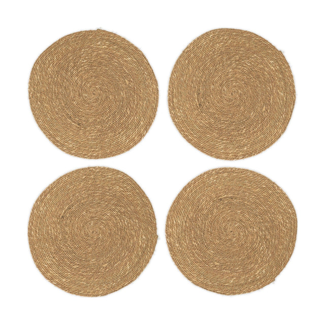 Keso Round Woven Placemats - Brown - Set of 4