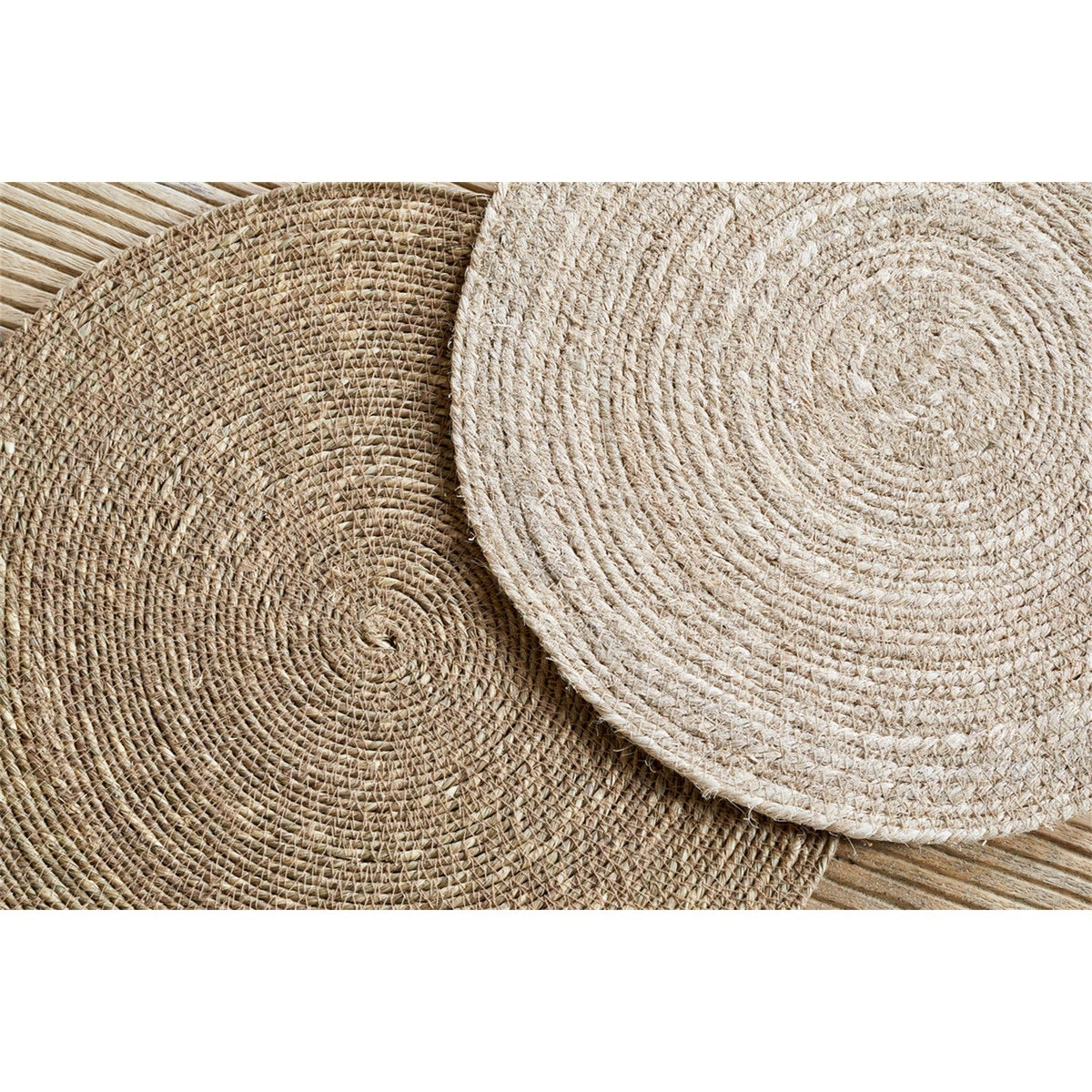 Keso Round Woven Placemats - Brown - Set of 4