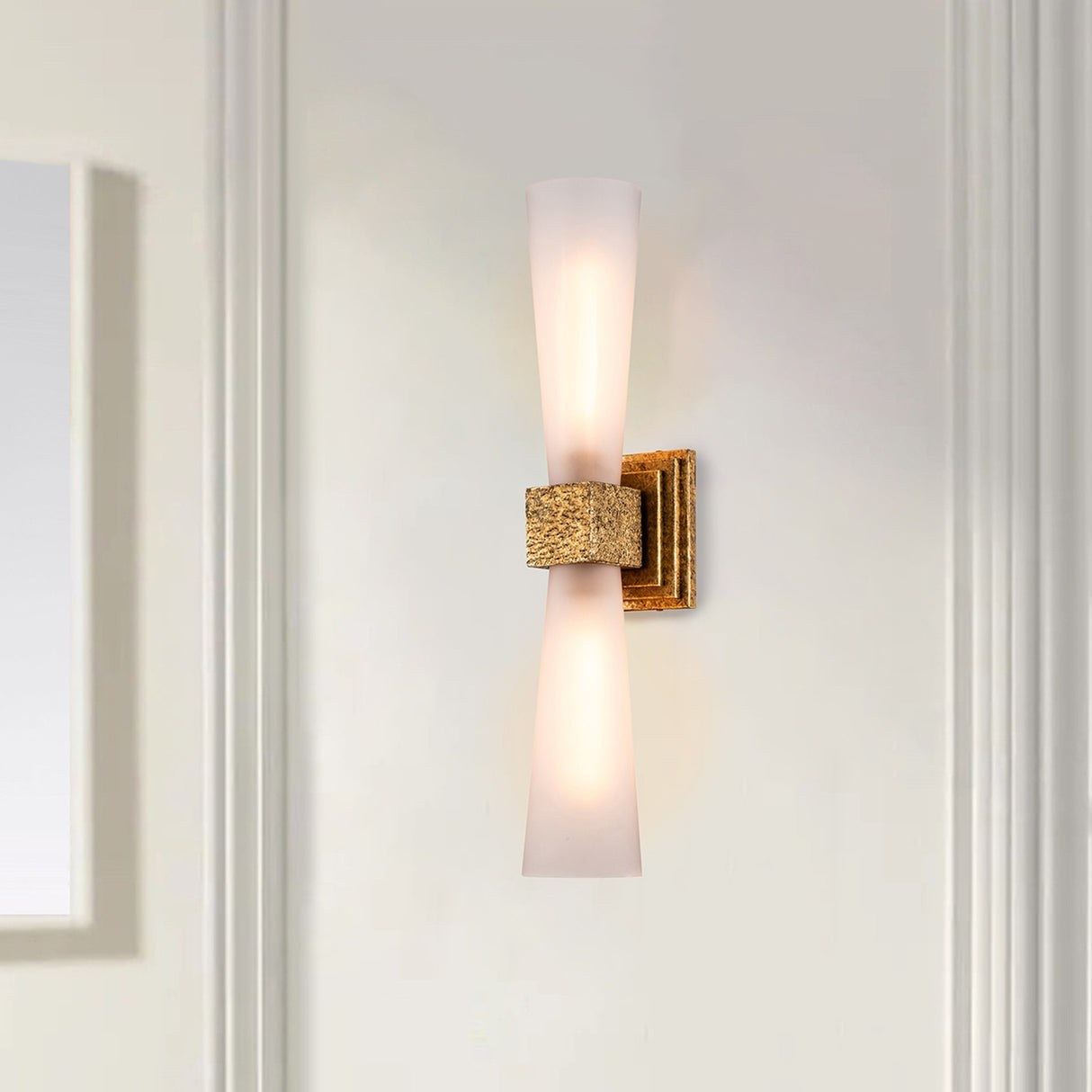 Kristy 2 Light Wall Light - Distressed Gold