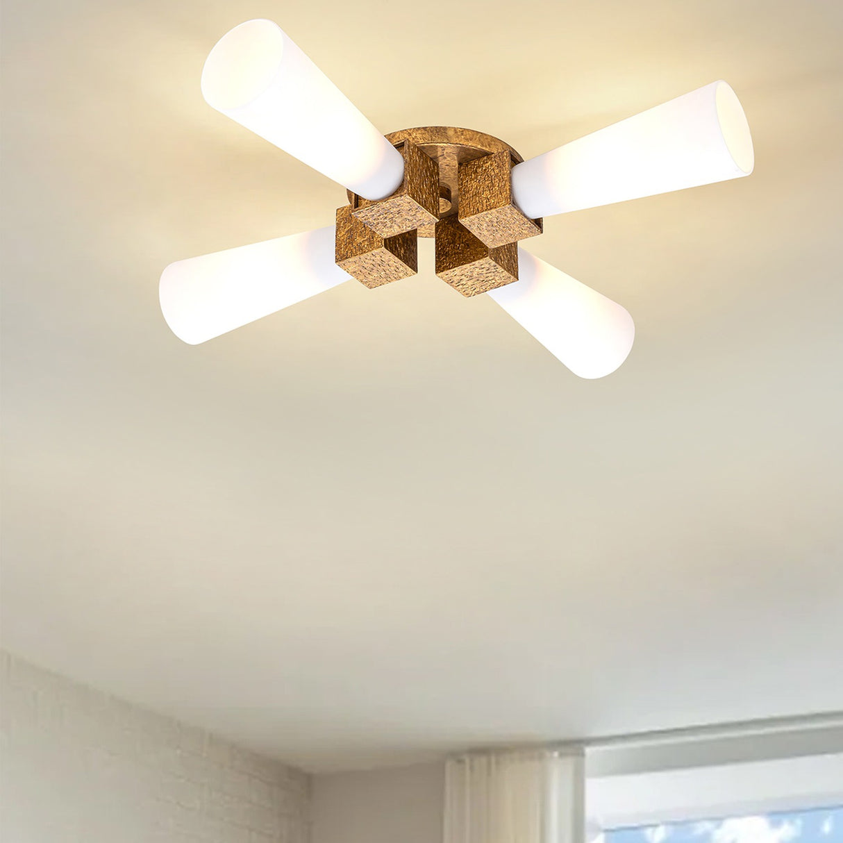 Kristy 4 Light Pendant Light - Distressed Gold