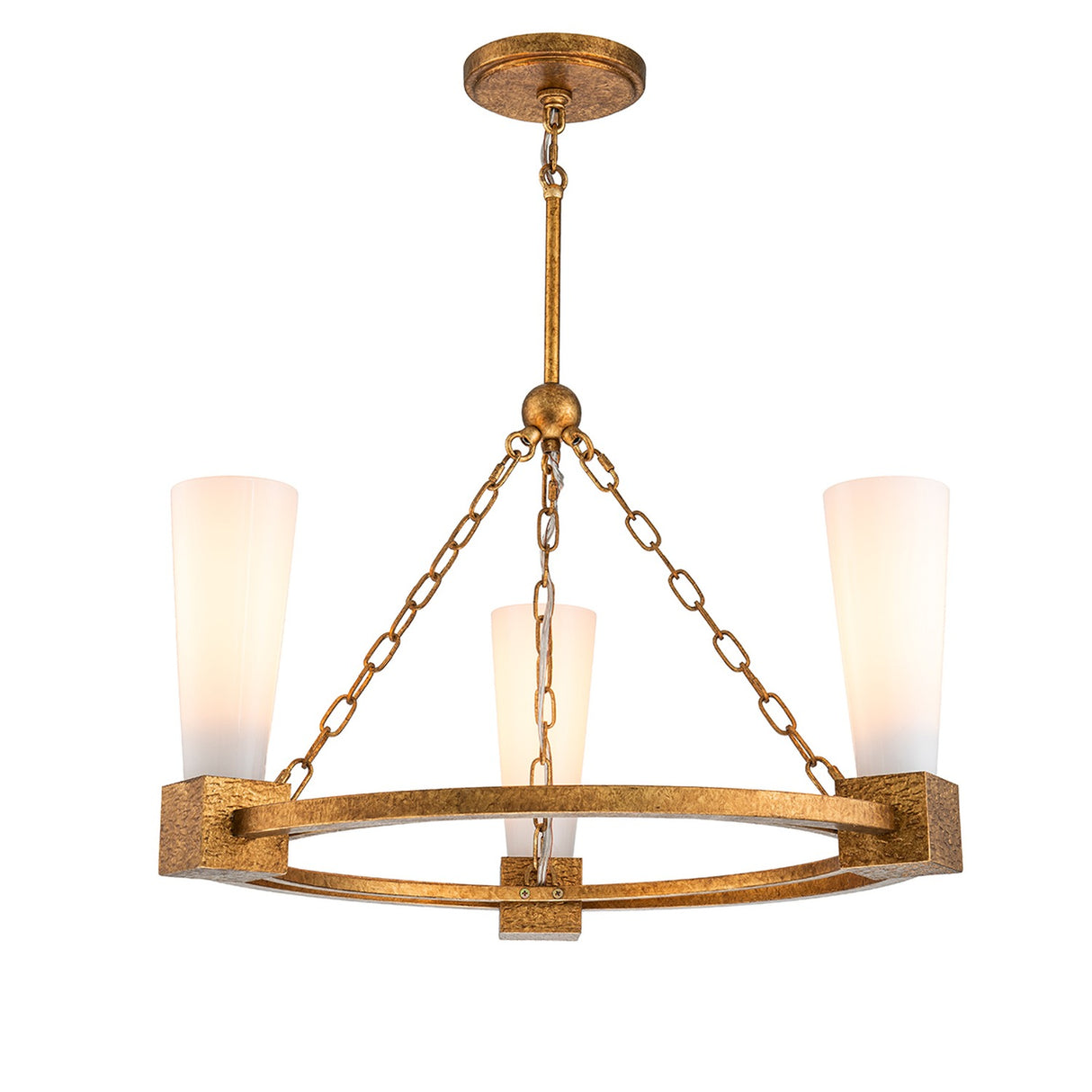 Kristy 3 Light Chandelier - Distressed Gold
