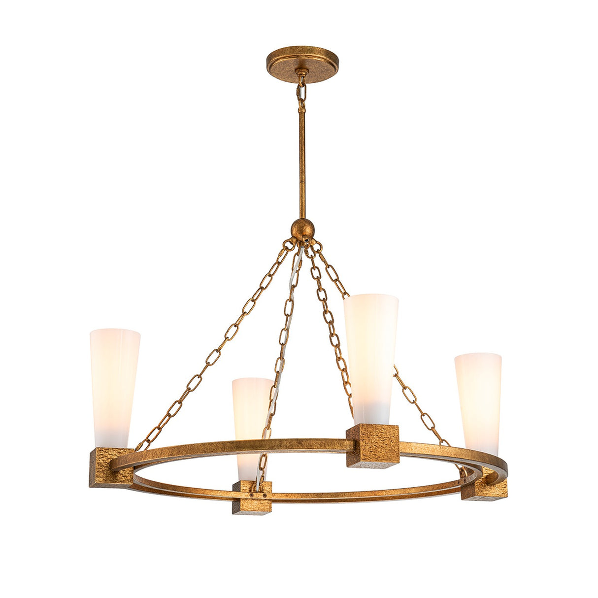 Kristy 4 Light Chandelier - Distressed Gold