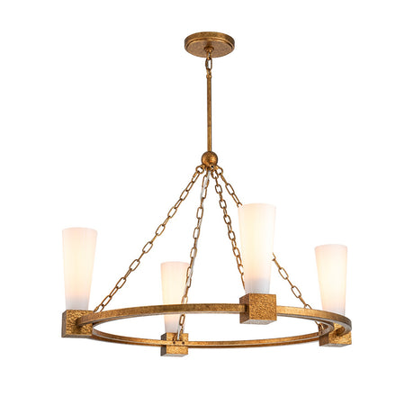 Kristy 4 Light Chandelier - Distressed Gold