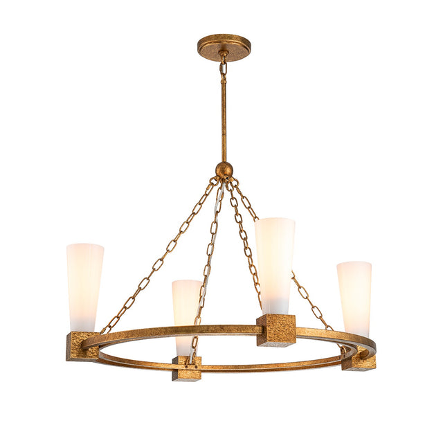 Kristy 4 Light Chandelier - Distressed Gold