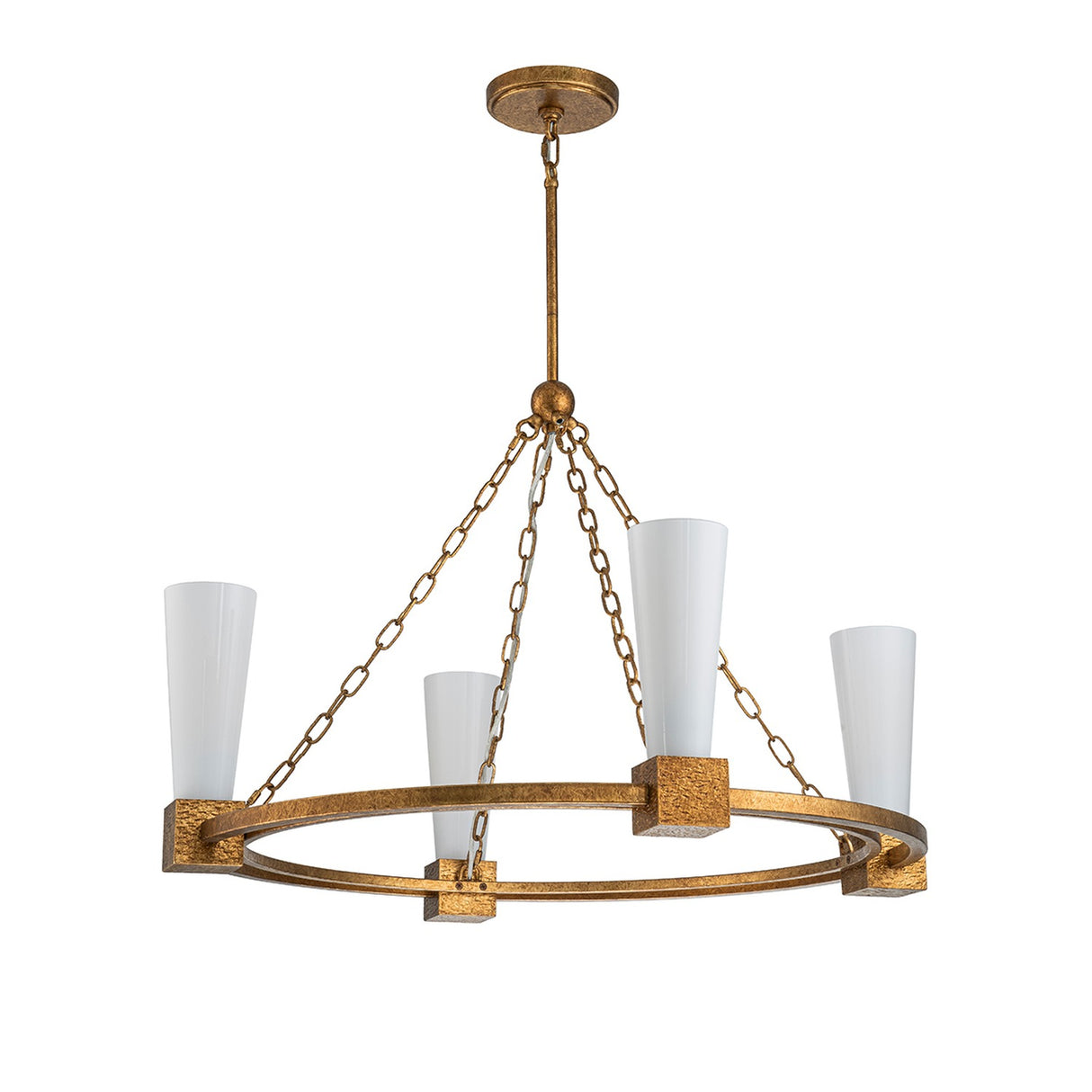 Kristy 4 Light Chandelier - Distressed Gold